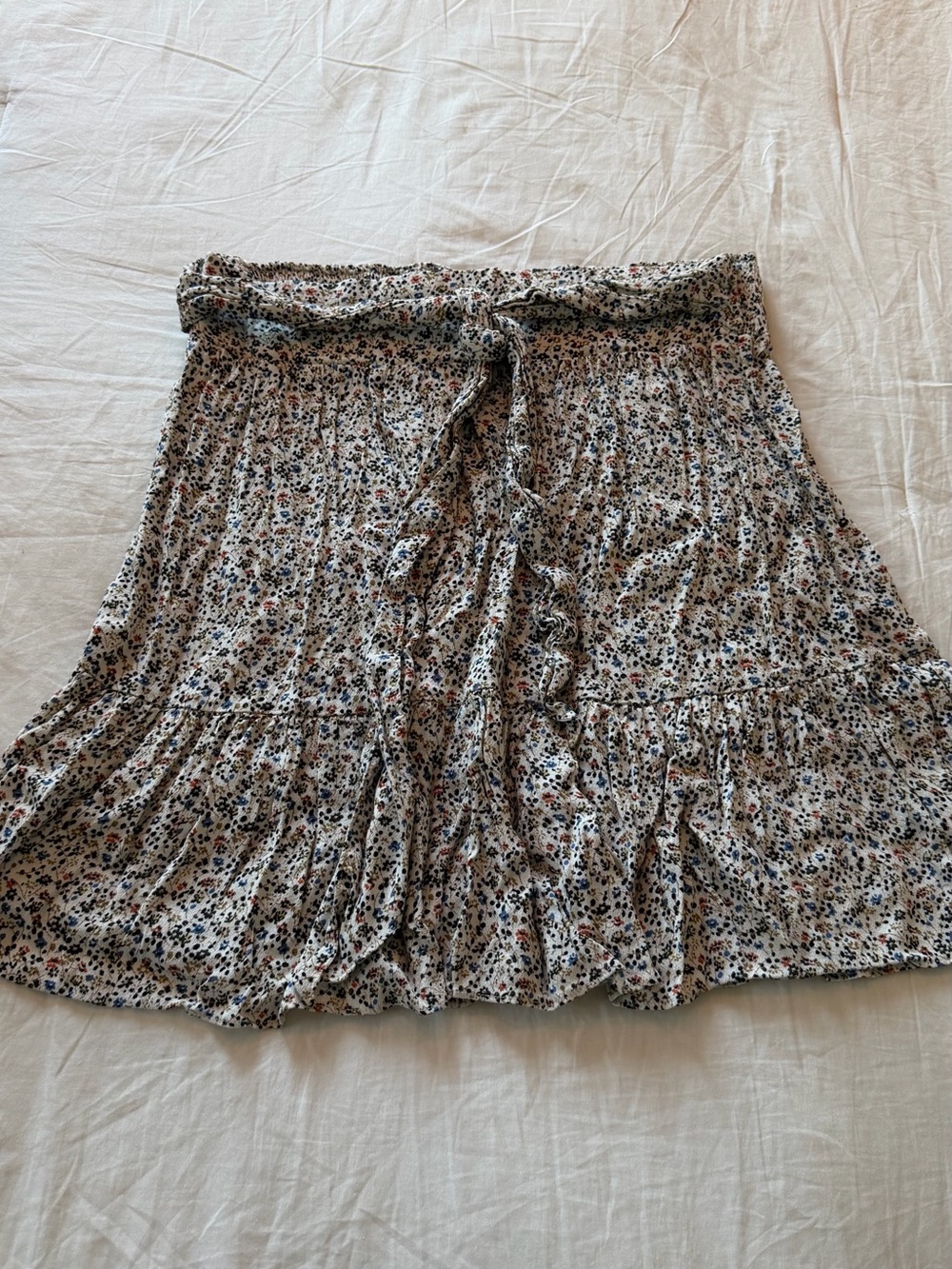 Madewell Tie-waist Floral Tiered Mini Skirt